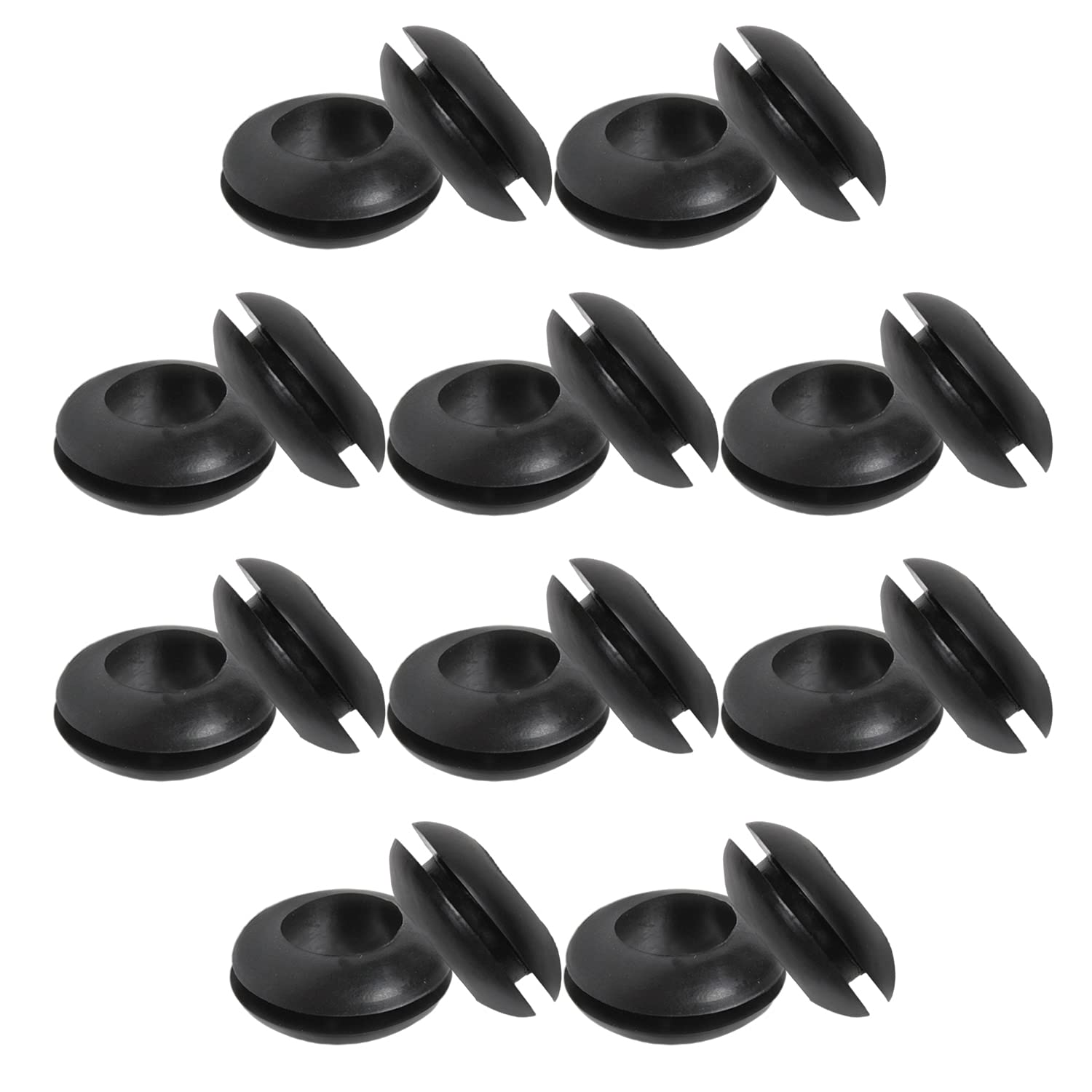 Fielect Fielect 100Pcs Rubber Grommets 18mm Inner Diameter Oil Resistant for Wiring and Cable Black - View 9 of 9