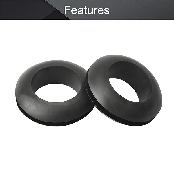 Fielect Fielect 100Pcs Rubber Grommet 16mm Inner Dia Oil Resistant Black for Wiring Cable - View 3 of 7