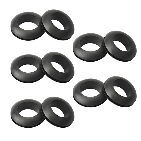 Fielect Fielect 100Pcs Rubber Grommet 16mm Inner Dia Oil Resistant Black for Wiring Cable