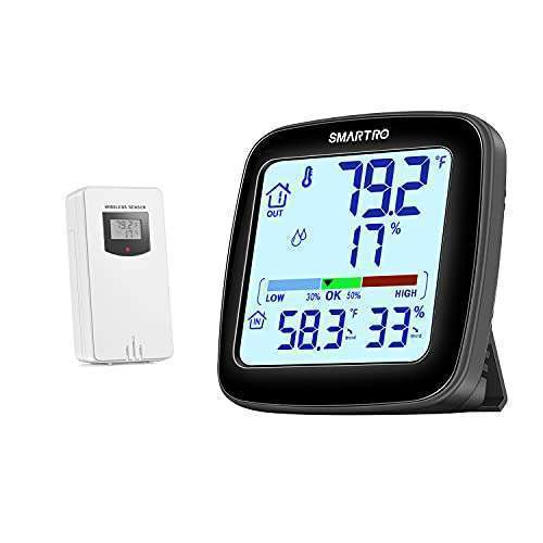 SMARTRO SMARTRO SC92 Wireless Indoor Outdoor Thermometer & Hygrometer: Accurate Temperature & Humidity Meter for Home & Garden