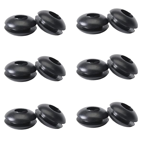Fielect Fielect 500Pcs Rubber Grommets 4mm Inner Diameter Oil Resistant for Wiring and Cable Black
