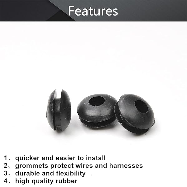 Fielect Fielect 2000Pcs Rubber Grommets 3mm Mounting Dia Oil Resistant for Wiring Cable Black - View 3 of 8