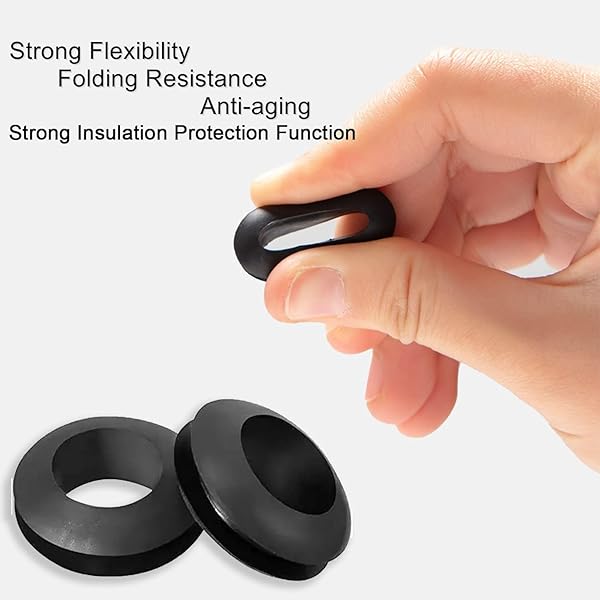 Fielect Fielect 2000Pcs Rubber Grommets 3mm Mounting Dia Oil Resistant for Wiring Cable Black - View 6 of 8