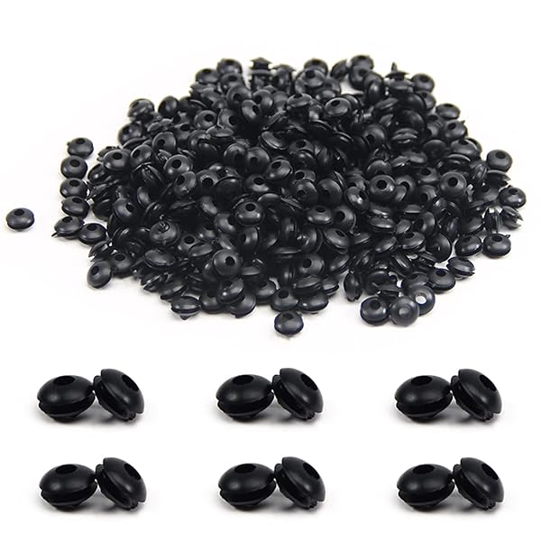 Fielect Fielect 1000Pcs Rubber Grommets 3mm Mounting Diameter Oil Resistant for Wiring and Armature Applications