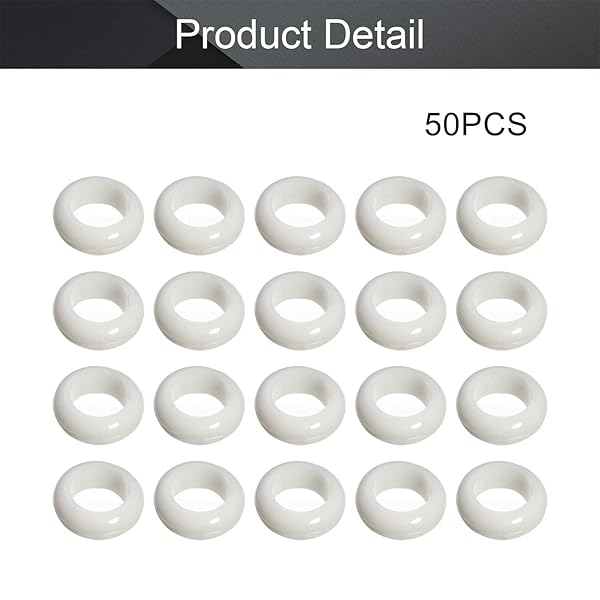 Fielect Fielect 50Pcs Rubber Grommet 18mm Inner Dia Oil Resistant for Wiring Cable White - View 3 of 6
