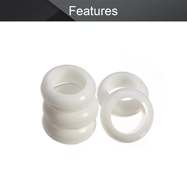 Fielect Fielect 50Pcs Rubber Grommet 18mm Inner Dia Oil Resistant for Wiring Cable White - View 4 of 6