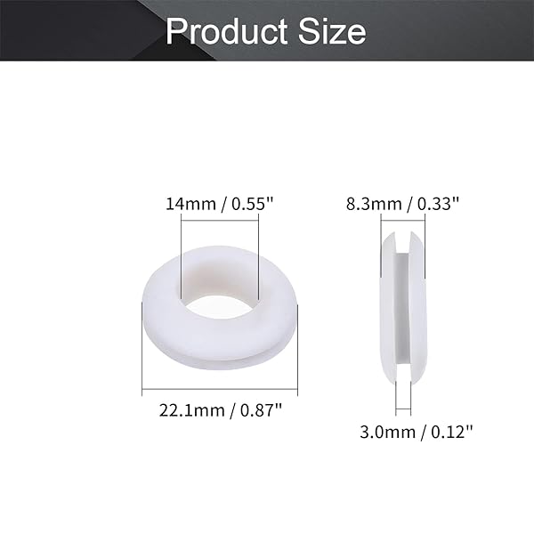 Fielect Fielect 50Pcs Rubber Grommet 14mm Inner Dia Oil Resistant for Wiring Cable White - View 2 of 6