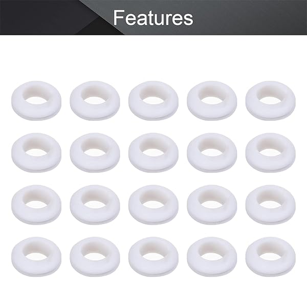 Fielect Fielect 50Pcs Rubber Grommet 14mm Inner Dia Oil Resistant for Wiring Cable White - View 3 of 6