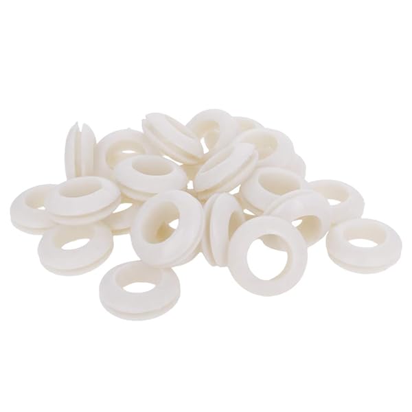 Fielect 50Pcs Rubber Grommet 14mm Inner Dia Oil Resistant for Wiring Cable White