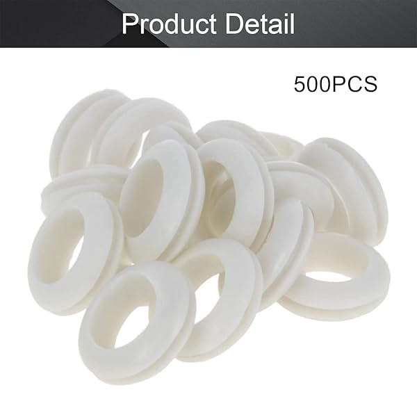 Fielect Fielect 500Pcs Rubber Grommet 20mm Inner Dia Oil Resistant for Wiring Cable White - View 3 of 7