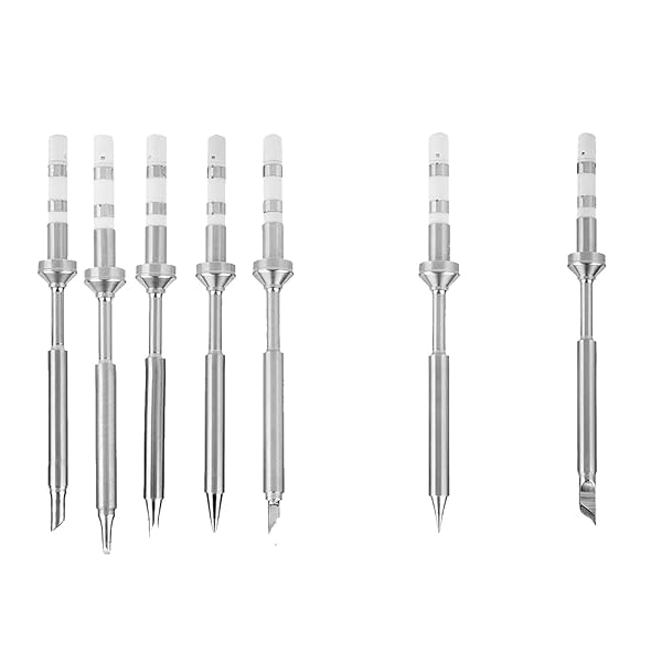 YWBL-WH 7pcs Mini Stainless Steel Soldering Iron Tips for TS100 - Durable Replacement Set