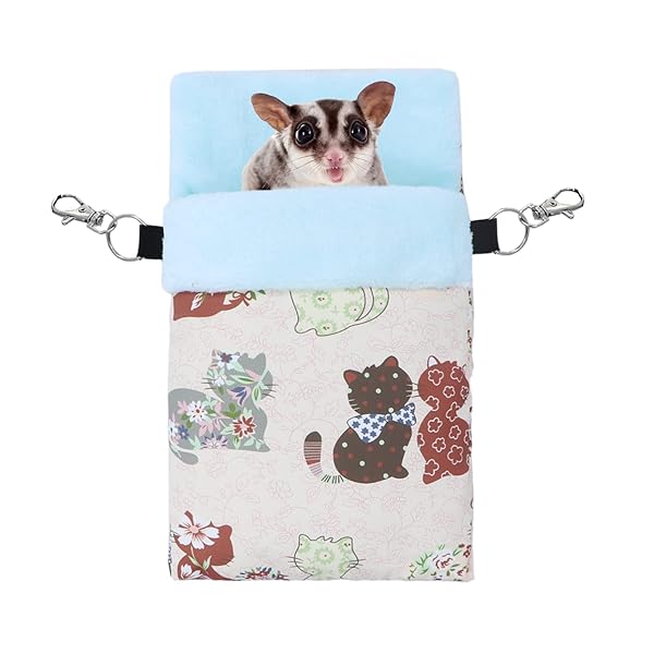 Wontee Wontee Small Pet Sleeping Pouch Warm Bed for Hamsters Hedgehogs Sugar Gliders Squirrels M Pink Cat