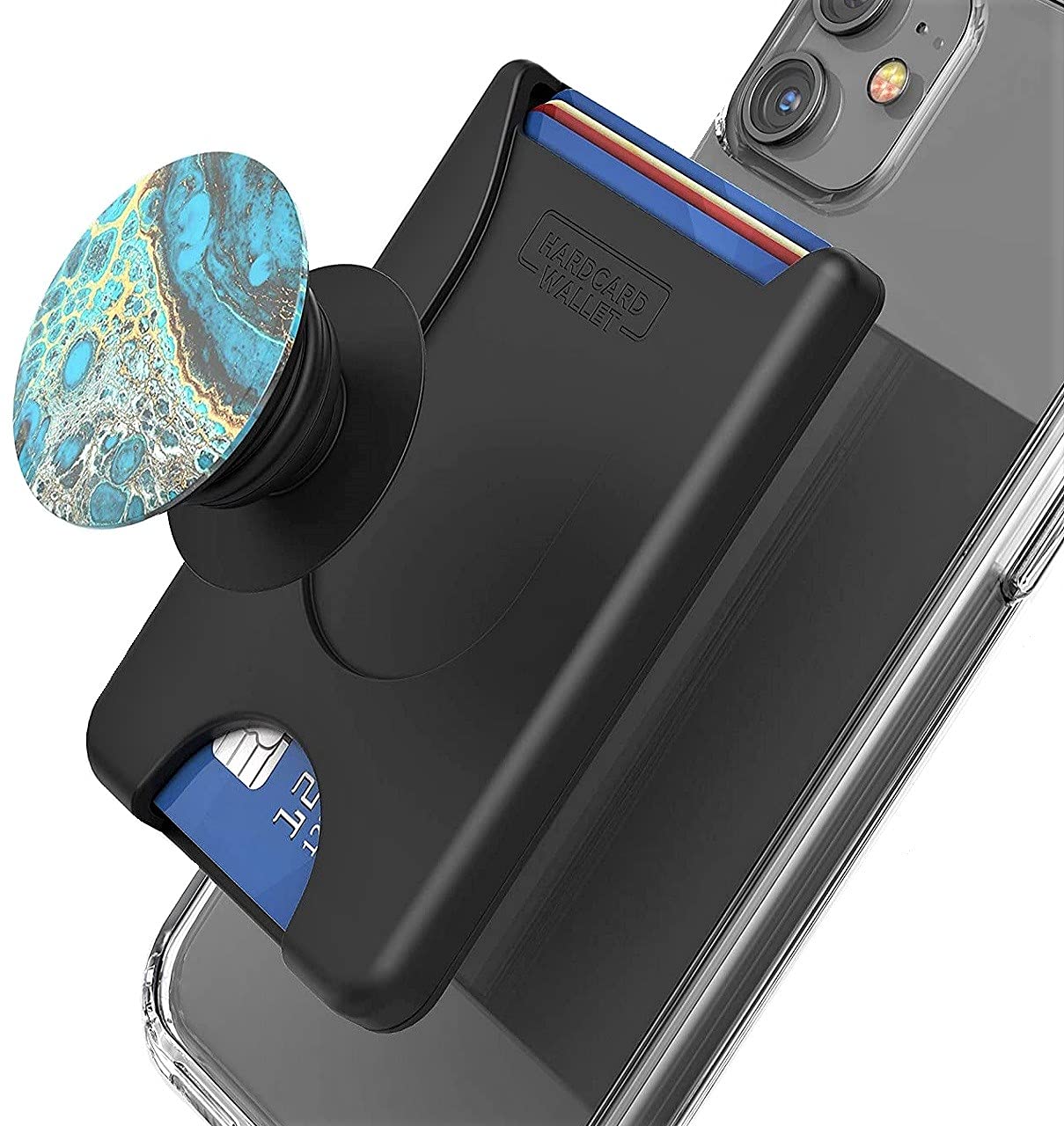 ENCASED ENCASED Stick On Phone Wallet Card Holder Compatible with PopSocket Holds Up to 4 Cards Black - View 2 of 7