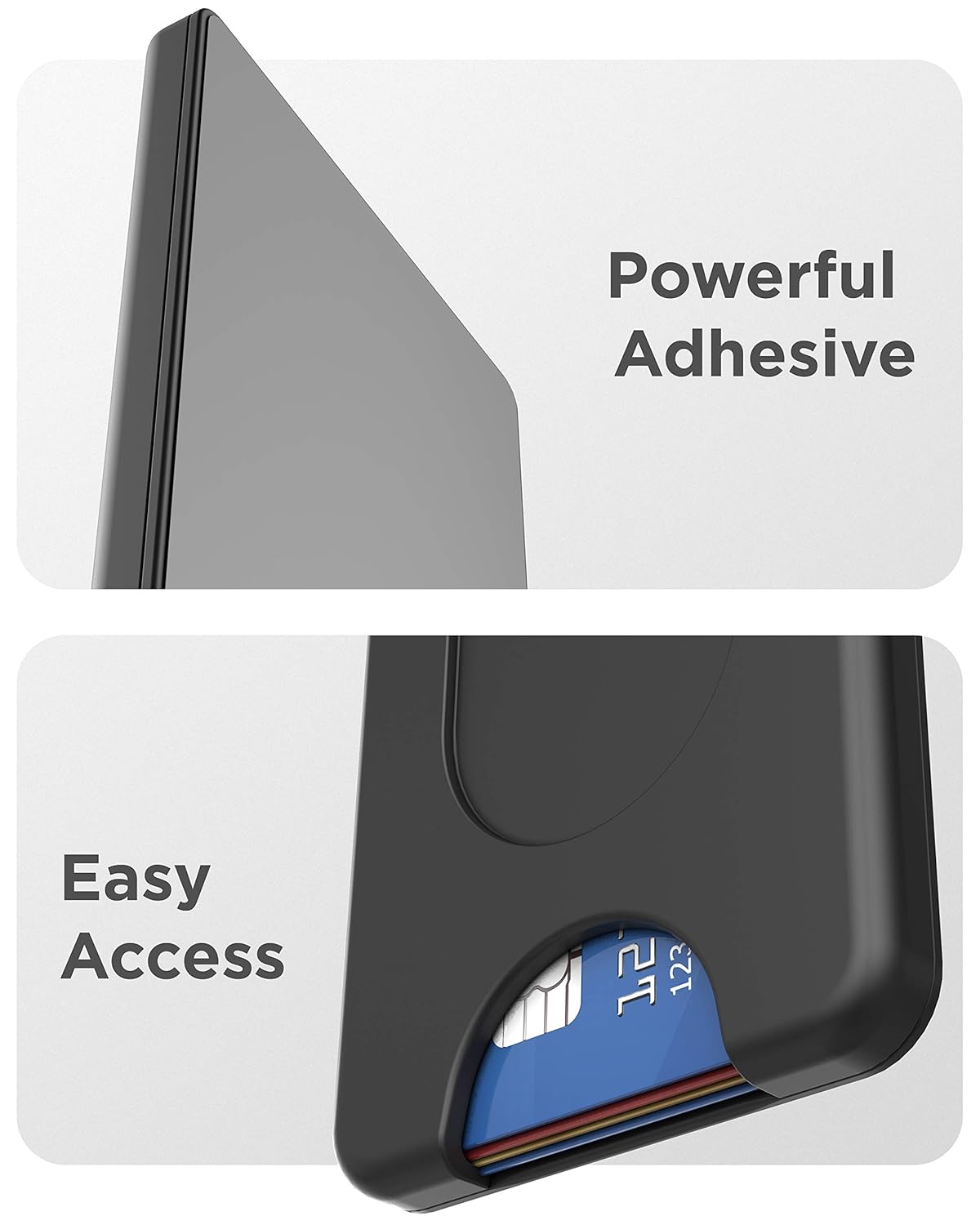 ENCASED ENCASED Stick On Phone Wallet Card Holder Compatible with PopSocket Holds Up to 4 Cards Black - View 3 of 7