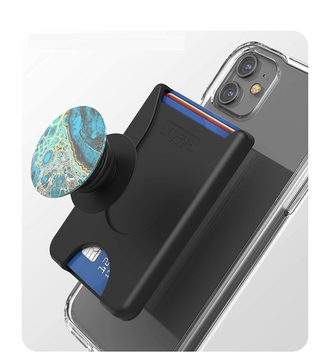 ENCASED ENCASED Stick On Phone Wallet Card Holder Compatible with PopSocket Holds Up to 4 Cards Black - View 7 of 7