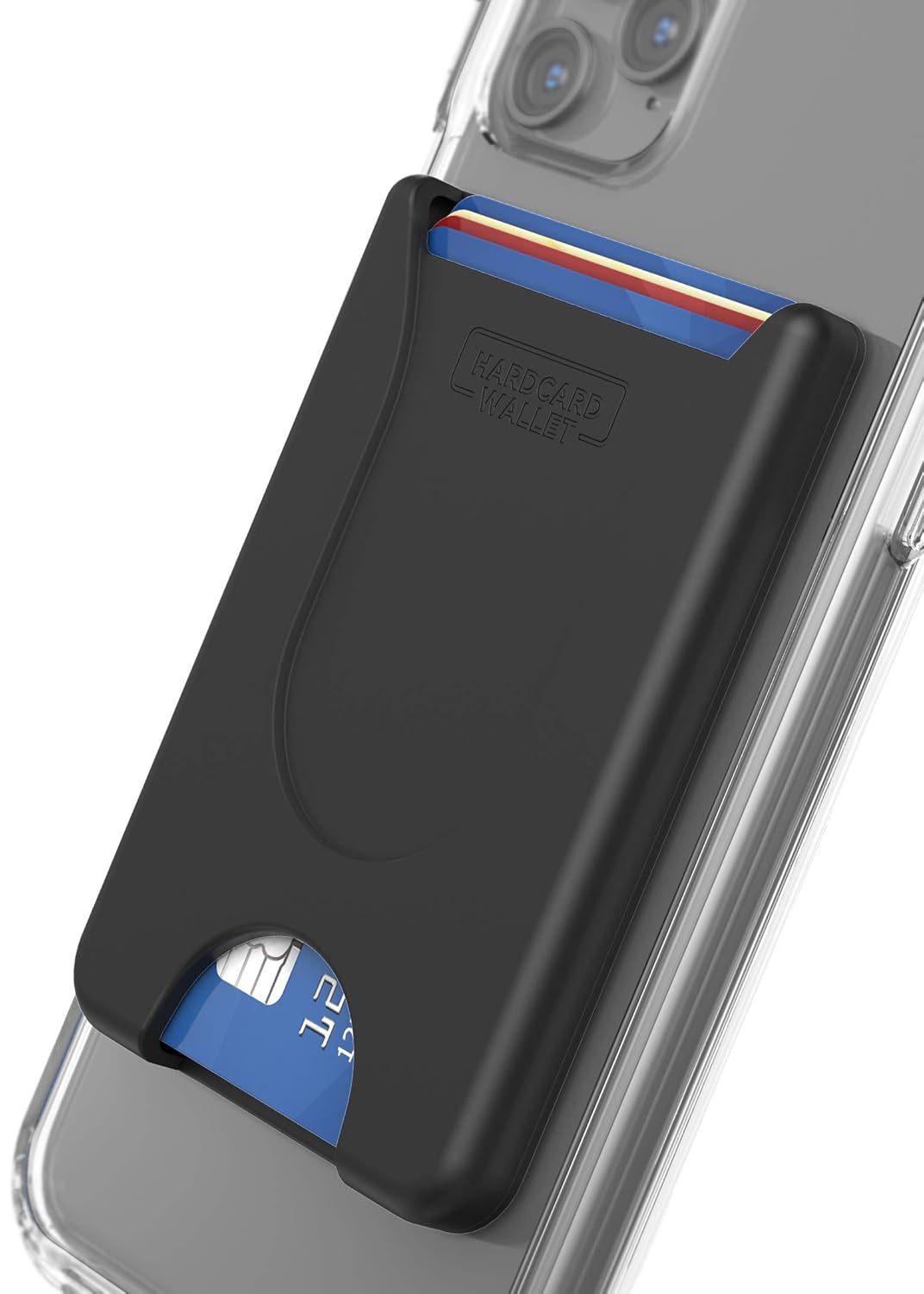 ENCASED ENCASED Stick On Phone Wallet Card Holder Compatible with PopSocket Holds Up to 4 Cards Black