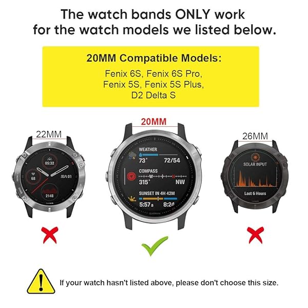 ANCOOL ANCOOL Two-Tone Soft Watch Band for Fenix 5S 5S Plus 6S 6S Pro Smartwatches Black Grey - View 3 of 8