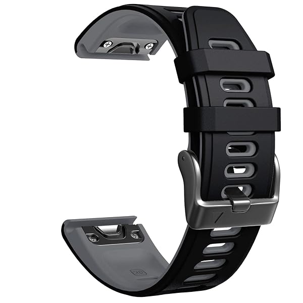 ANCOOL ANCOOL Two-Tone Soft Watch Band for Fenix 5S 5S Plus 6S 6S Pro Smartwatches Black Grey - View 5 of 8