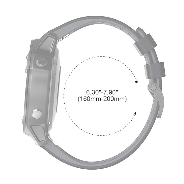 ANCOOL ANCOOL Two-Tone Soft Watch Band for Fenix 5S 5S Plus 6S 6S Pro Smartwatches Black Grey - View 8 of 8