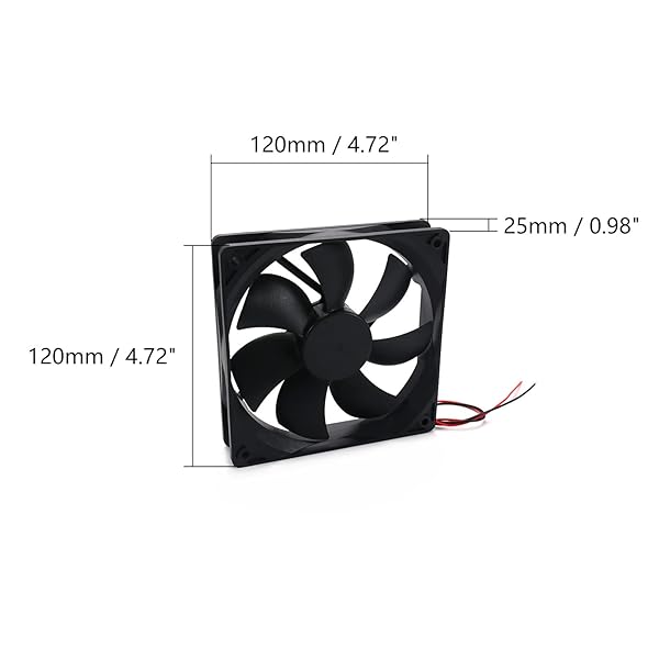 Othmro Othmro Brushless Cooling Radiators Case Fan Black 120mm 3PCS High Performance 12V 3.6W 0.3A for Efficient Cooling Solutions - View 3 of 8