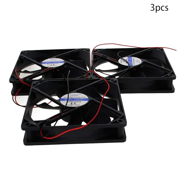Othmro Othmro Brushless Cooling Radiators Case Fan Black 120mm 3PCS High Performance 12V 3.6W 0.3A for Efficient Cooling Solutions - View 4 of 8