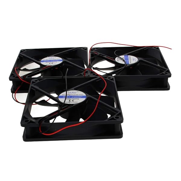 Othmro Othmro Brushless Cooling Radiators Case Fan Black 120mm 3PCS High Performance 12V 3.6W 0.3A for Efficient Cooling Solutions - View 2 of 8