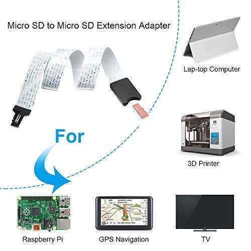 ELECTOP Flexible ELECTOP Micro SD Extension Cable - Compatible with GPS, Raspberry Pi, 3D Printers & More - View 3 of 7