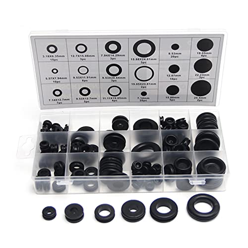 Fielect Fielect 125Pcs Rubber Grommet Assortment Kit for Automotive Plumbing PC Hardware and Piano Wiring Gaskets