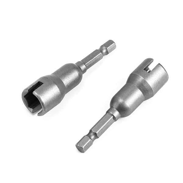 QWORK QWORK Wing Nut Driver 2 Pack - Power Drill Bit Socket Tool for Wing Nuts & Screws with Quick Connect Hex Shank