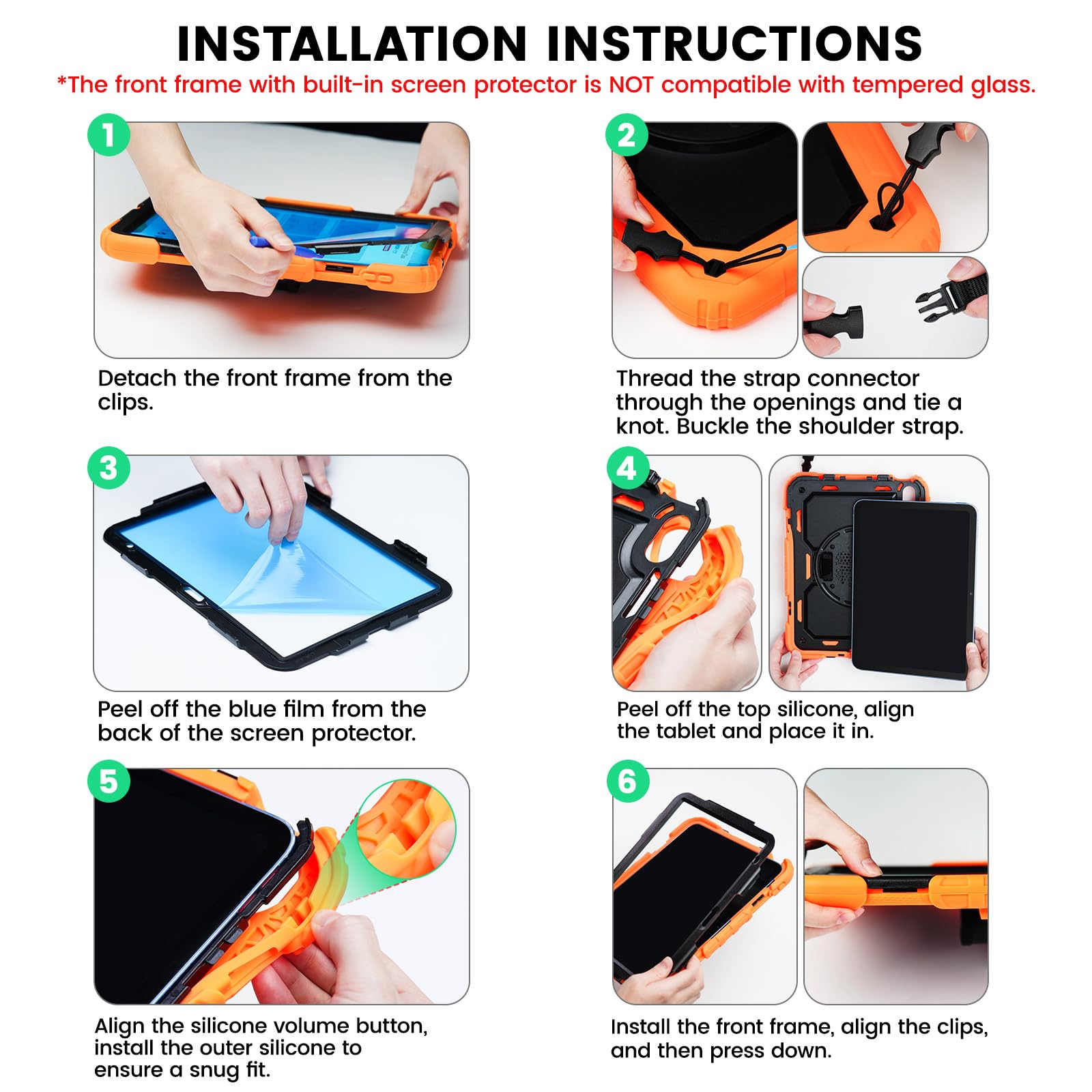 SEYMAC SEYMAC Heavy Duty iPad 9th 8th 7th Generation Case 10.2 Inch Shockproof with Screen Protector Rotating Stand Handle Shoulder Strap Pink - View 9 of 9