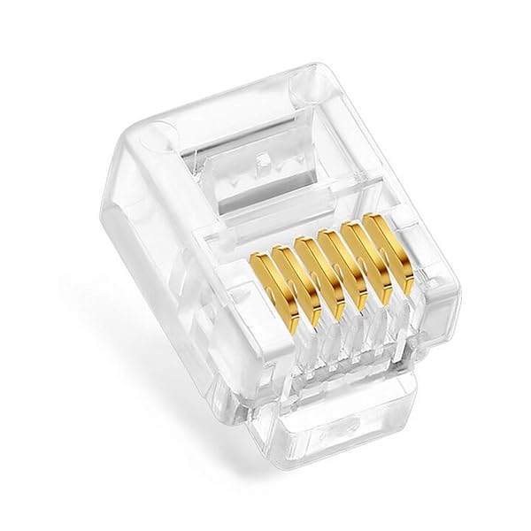 NECABLES NECABLES 20-Pack RJ11/RJ12 Modular Plugs - 6P6C Connectors for Phone Lines, Solid & Stranded Wire Compatible - View 3 of 5