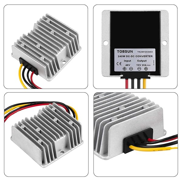YIPBOWPT Golf Cart Voltage Reducer Converter 48V to 12V 20A 240W DC Regulator for Club Car High Performance Power Solution - View 2 of 7
