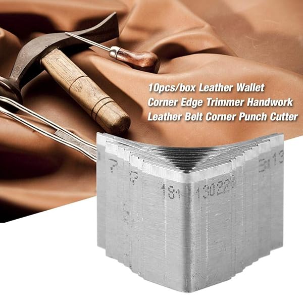 Hztyyier 10pcs Corner Trimmers Set - Leathercraft Cutter for Wallets & Belts | Metal Corner Punch Tool - View 4 of 8