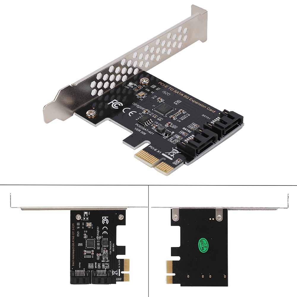 ASHATA PCIe SATA Card 2 Ports 6Gbps Expansion Card for SATA 3.0 Compatible with Windows Mac Linux Server 2003 and More - View 6 of 9