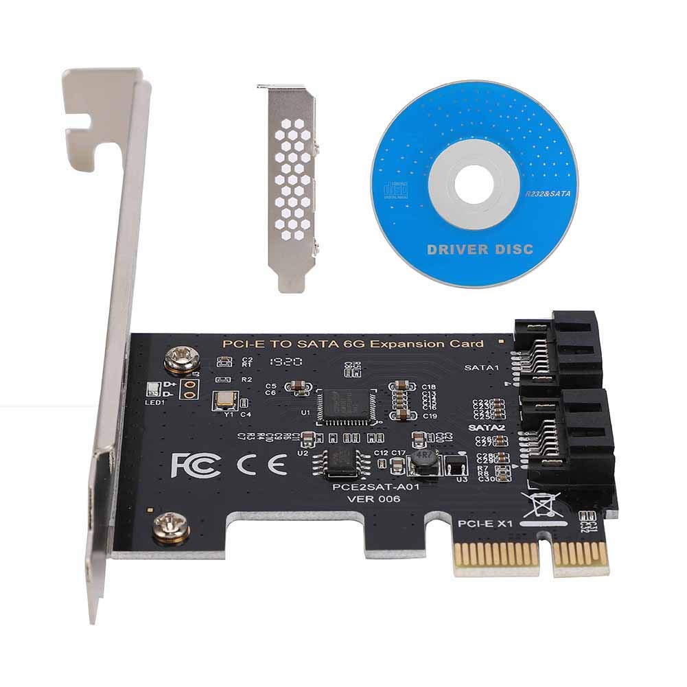 ASHATA PCIe SATA Card 2 Ports 6Gbps Expansion Card for SATA 3.0 Compatible with Windows Mac Linux Server 2003 and More - View 7 of 9