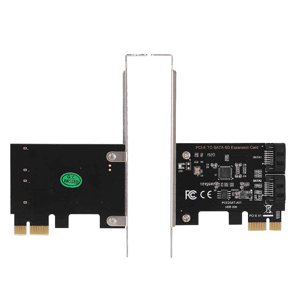 ASHATA PCIe SATA Card 2 Ports 6Gbps Expansion Card for SATA 3.0 Compatible with Windows Mac Linux Server 2003 and More - View 9 of 9