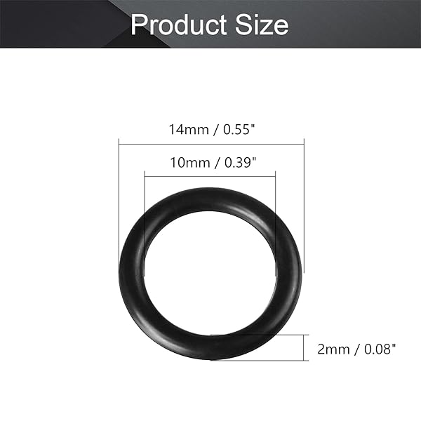 Othmro Othmro 20pcs Nitrile Rubber O-Rings 14mm OD 10mm ID 2mm Width for Reliable Metric Sealing Gasket - View 2 of 4