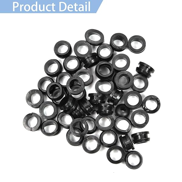 Fielect Fielect 50Pcs 8mm Rubber Grommets Oil Resistant for Wiring Cable Black Durable Armature Grommets - View 3 of 7