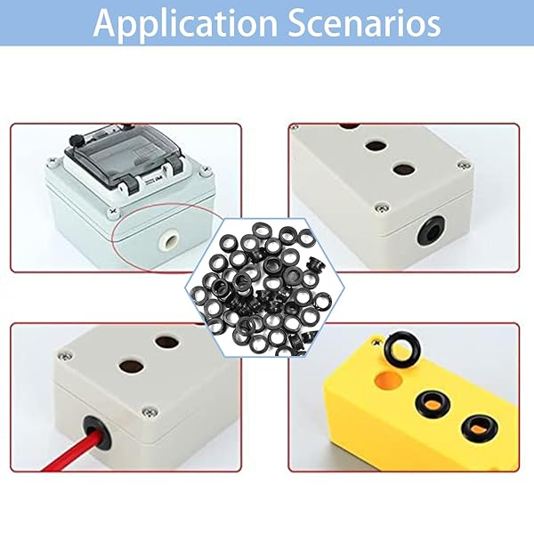 Fielect Fielect 50Pcs 8mm Rubber Grommets Oil Resistant for Wiring Cable Black Durable Armature Grommets - View 4 of 7