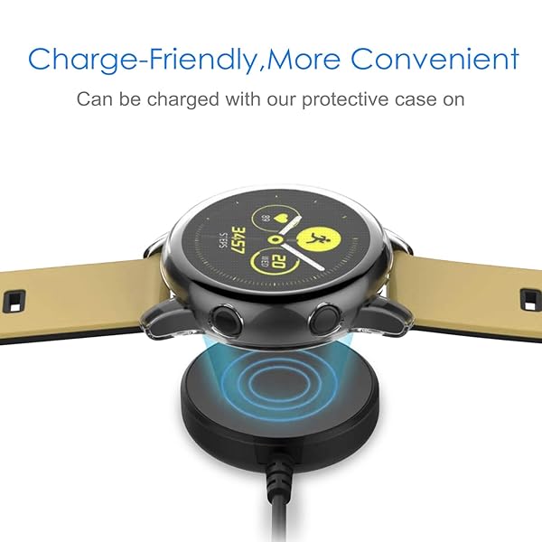 FINTIE Fintie 3 Pack Case for Samsung Galaxy Watch Active 40mm Premium TPU Screen Protector All-Around Bumper Cover Black Clear Silver - View 7 of 9