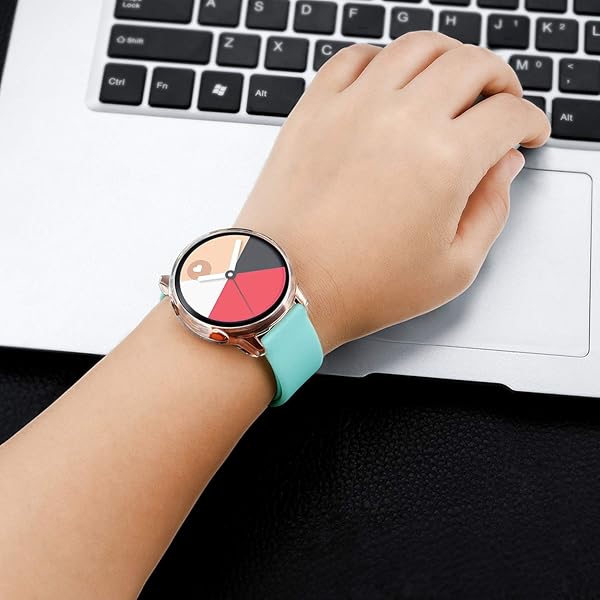 FINTIE Fintie 3 Pack Case for Samsung Galaxy Watch Active 40mm Premium TPU Screen Protector All-Around Bumper Cover Black Clear Silver - View 9 of 9