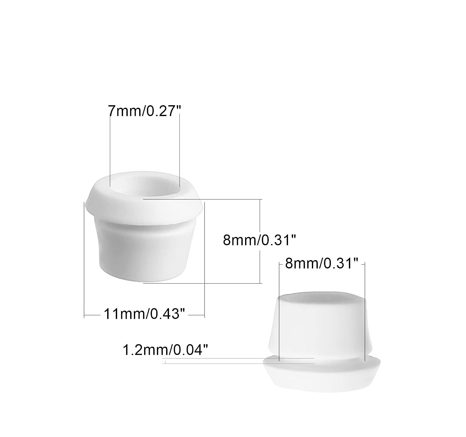 Fielect Fielect 50Pcs Rubber Grommets 7mm Inner Diameter Oil Resistant for Wiring and Cable Management White - View 2 of 7