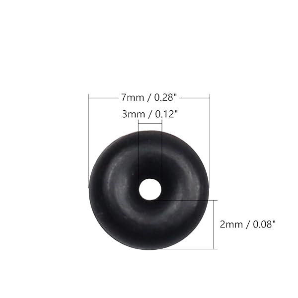 Othmro Othmro 250pcs Nitrile Rubber O-Rings 2mm Wire Dia 7mm OD for Oil Air Sealing Professional Plumbing Car Repair Black - View 2 of 7