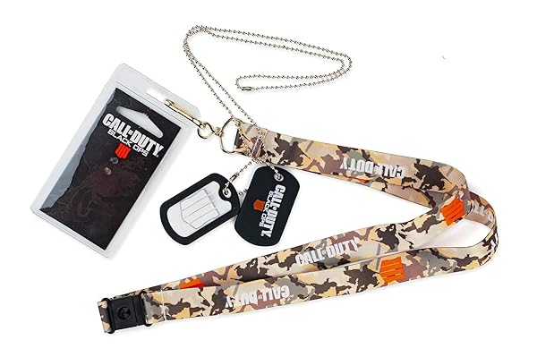 Official Call of Duty: Black Ops 4 Logo Lanyard & Dog Tag Keychain - Unique Collectible Gift Set