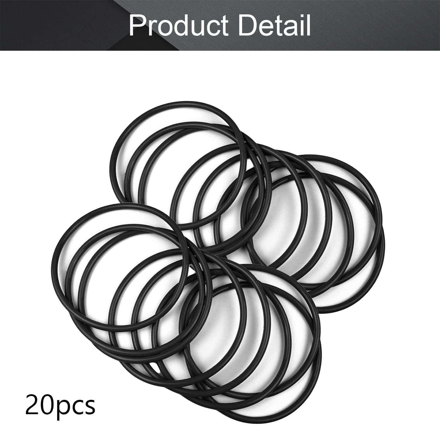 Othmro Othmro 20pcs Nitrile Rubber O-Rings 2mm Wire Dia 46mm OD for Oil Air Sealing Professional Plumbing Car Repair Black - View 3 of 8