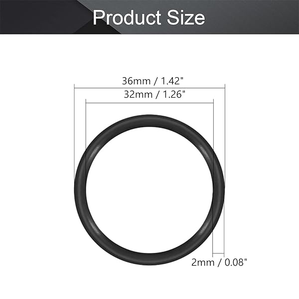 Othmro Othmro 10pcs Nitrile Rubber O-Rings 2mm Wire Dia 36mm OD Metric Washers for Oil Air Sealing Professional Plumbing Car Repair - View 2 of 9