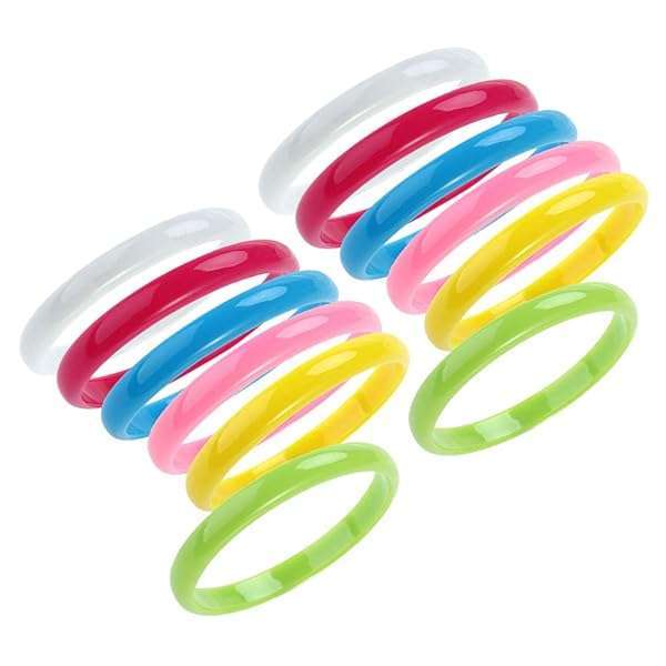 STOBOK 12pcs Cute Candy Color Plastic Bangles - Perfect Party Favors for Kids & Women