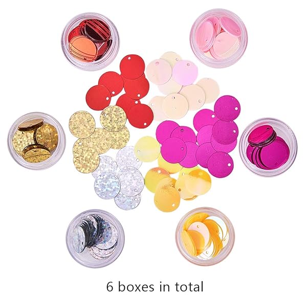 OLYCRAFT OLYCRAFT 6 Boxes 12mm Metallic Flat Round Sequins for Jewelry, Crafts & Embroidery - 6 Vibrant Colors - View 4 of 6