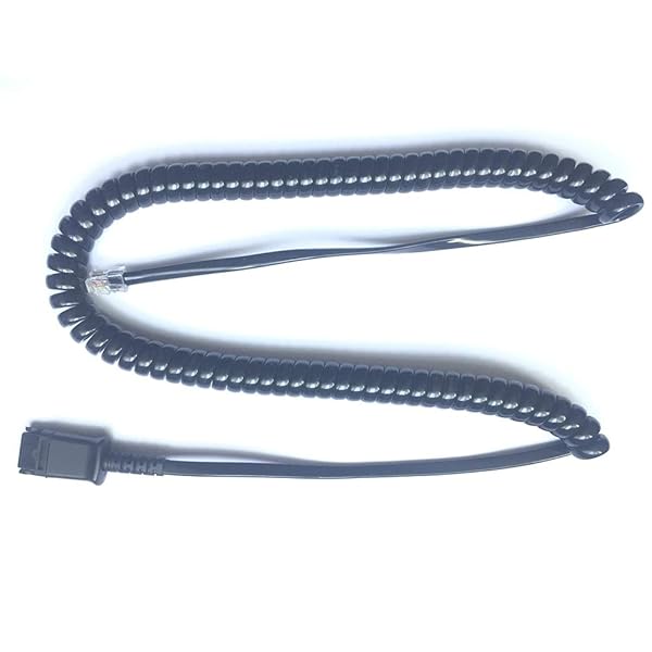 ezonpinzv RJ9 to QD Adapter Cable for Plantronics M12 & Cisco 7940-7975 Headsets - Quick Disconnect Coil Cord - View 2 of 9