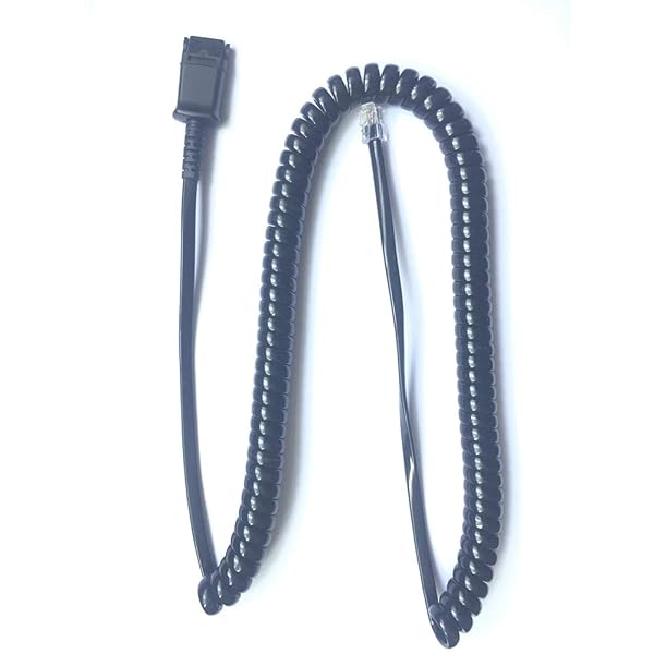 ezonpinzv RJ9 to QD Adapter Cable for Plantronics M12 & Cisco 7940-7975 Headsets - Quick Disconnect Coil Cord - View 3 of 9